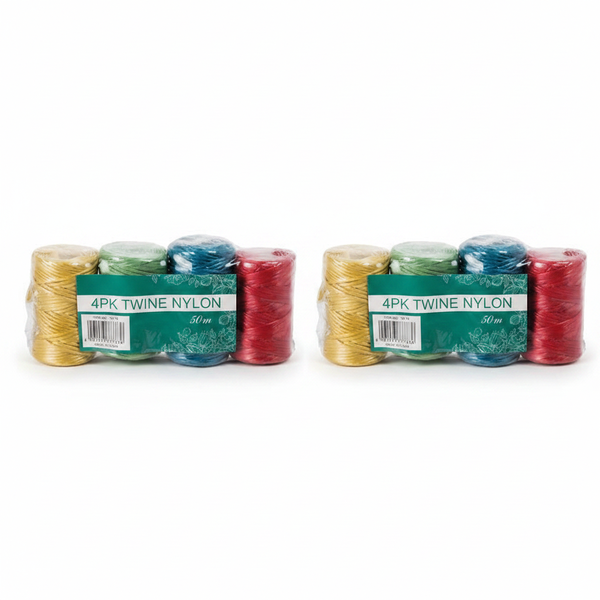 Nylon Twine 50g 4 Piece Set for Gardening and Crafting - 2 Pack
