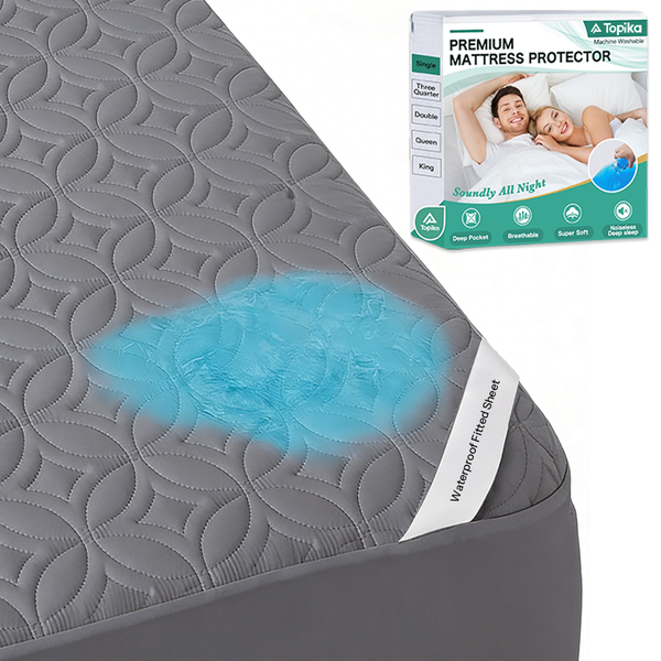 Topika - Mattress Protector Waterproof, Deep Pocket Soft &amp; Noiseless Cover