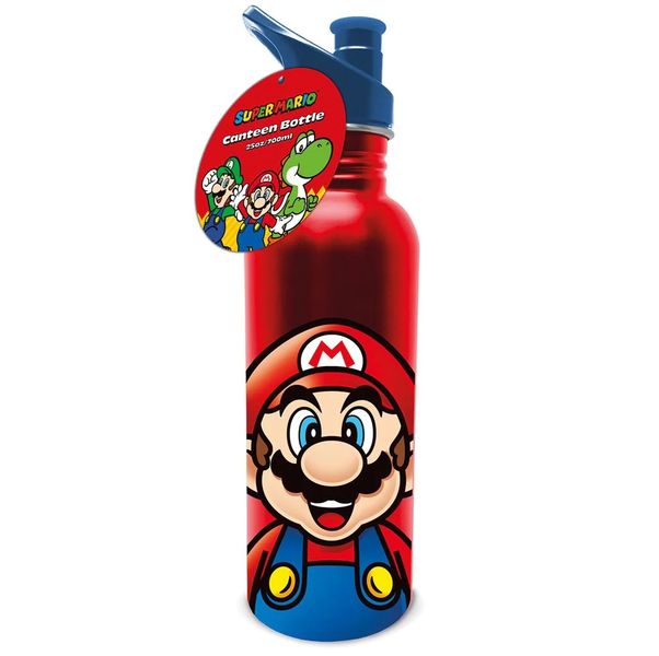Super Mario - Mario Metal Canteen Water Bottle - 700ml
