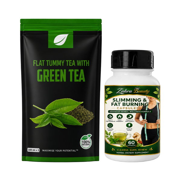 FST Flat Tummy Tea and Slimming and Fat Burning Capsules for Fat Reduction