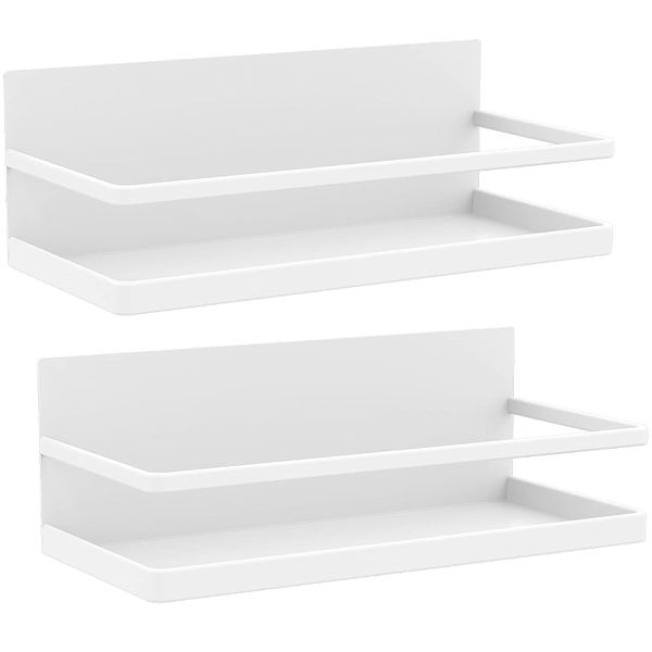 Strong Magnetic Spice Rack for Refrigerator - White - 2 Piece