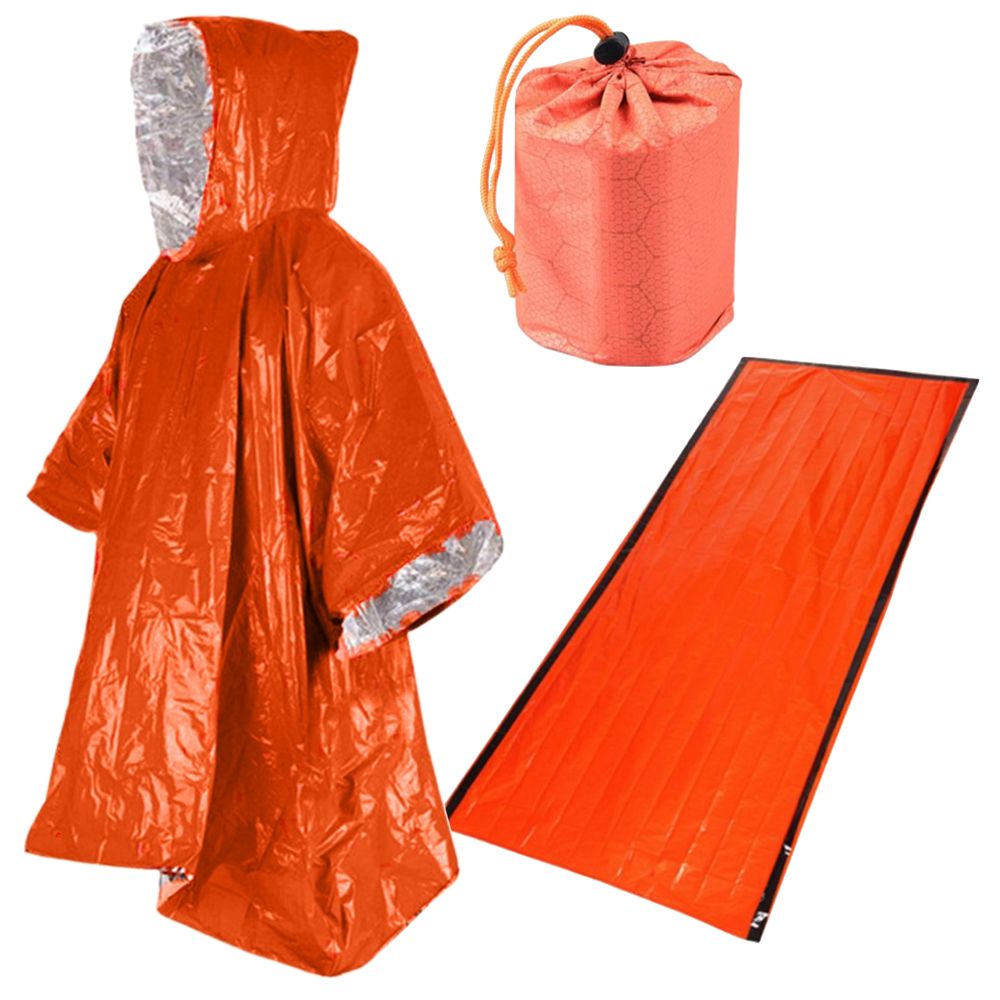 Camping Multifunctional Emergency Raincoat & Sleeping Bag With Carry ...