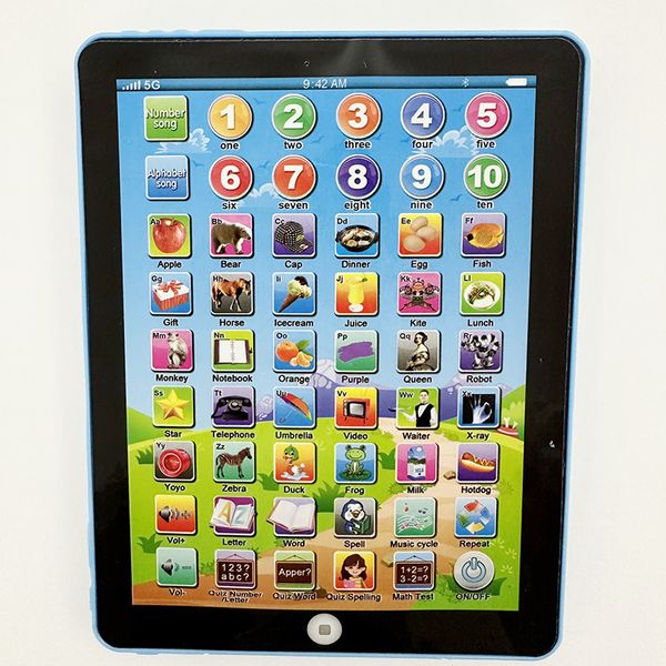 Intelligent Learning Tablet Toy For 3 to 7 Year Old Kids B4321 -Blue