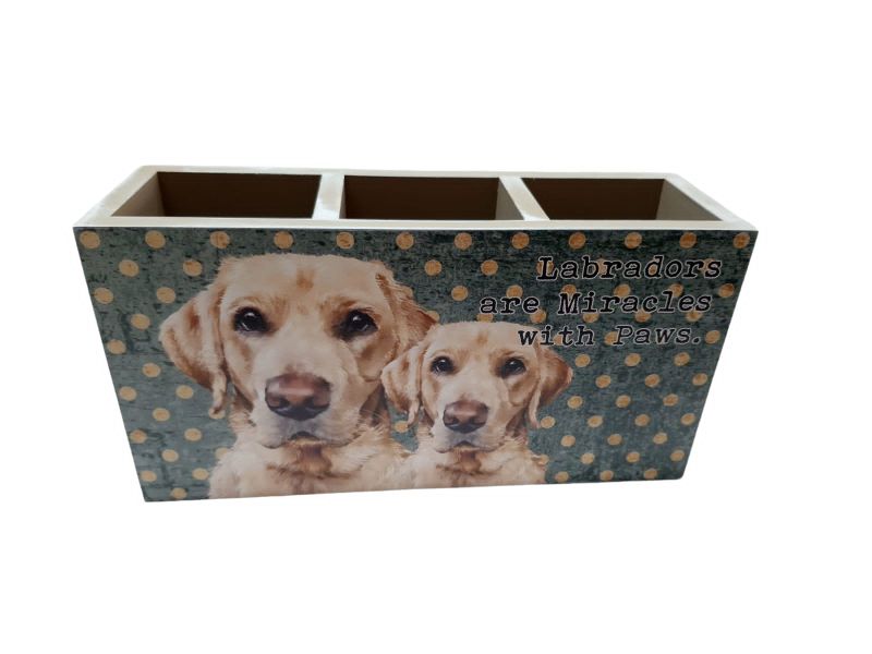 Cutlery - Stationary Holder with Labradors Are Miracles with Paws Quote