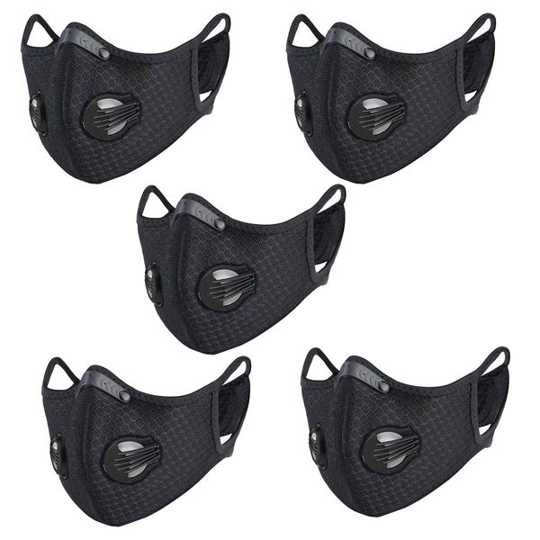 Sport Face Mask with Exhalation Valves - Pack of 5