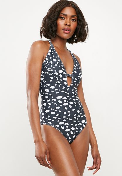 Women's Superbalist Plunge One-Piece - Leopard Print