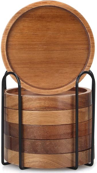 Wooden Coasters Holder Coffee Table