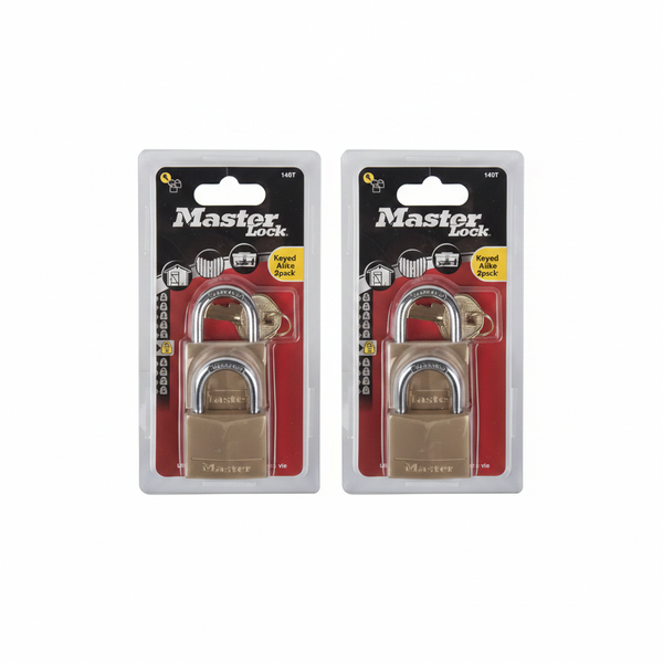 Mackie Brass Padlocks 2 Piece 40mm Keyed Alike for Security - 2 Pack