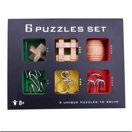 IQ Brain Teaser Metal&Wooden Unlock Interlock Disentanglement Game-All Ages Image