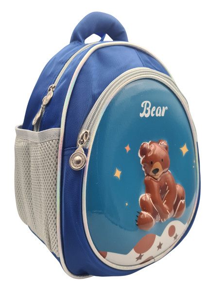 Toddler &amp; Preschool School Bag Backpack with 3D Bear Design - Blue