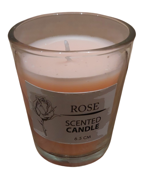 6.5cm Rose Scented Candle in Glass