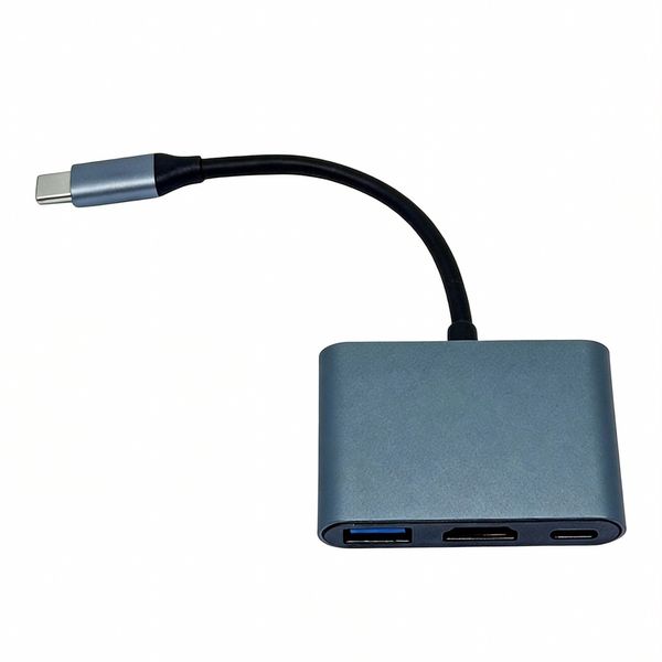 3-in-1 USB C Hub Adapter with 4K HDMI Compatible with MacBook
