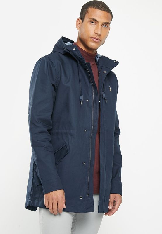 Polo - Mens Navy Parka Zip up/Snap Button Jacket | Shop Today. Get it ...