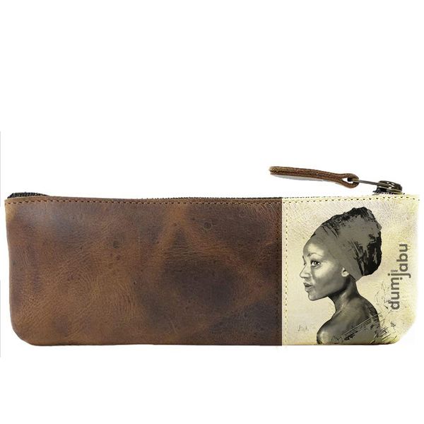 Genuine Leather Ndebele Inspired Pencil Bag | African Queen