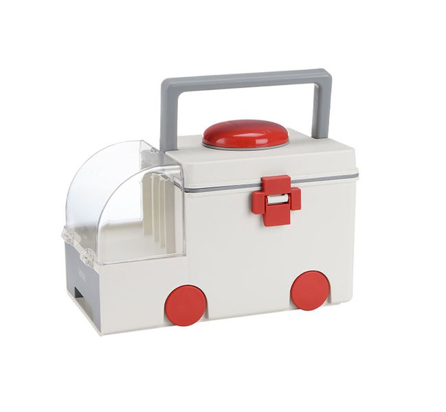 Portable Multi-Layer Medicine Household Health Storage Box - Green&amp;White