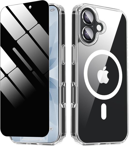 Compatible with iPhone 17 Magsafe Clear Case &amp; Privacy Screen Protector