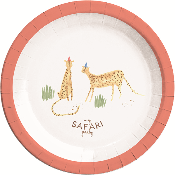 Generic Safari Large Paper Plates - 23cm