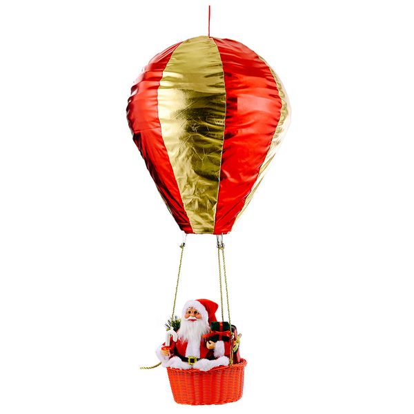 90cm Hanging Santa &amp; Hot Air Balloon Christmas Decor