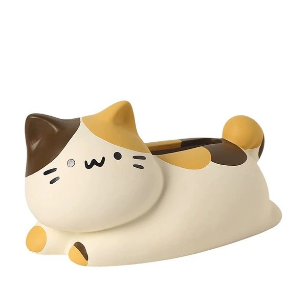 Tail Cat Cream Style Cute Tissue Box