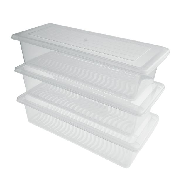 Food Storage Container with Removable Drain Plate and Lid