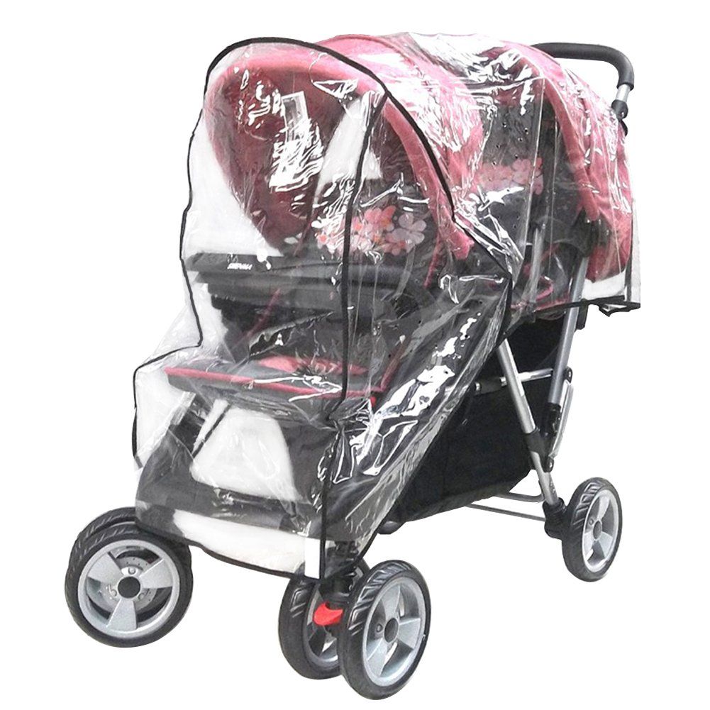 Stroller Rain Cover, Rain Cover for Double Tandem Stroller - Wind Shield
