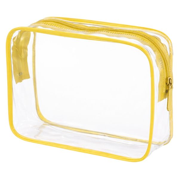 Large PVC Portable Cosmetics Bag With Colour Zipper Lining