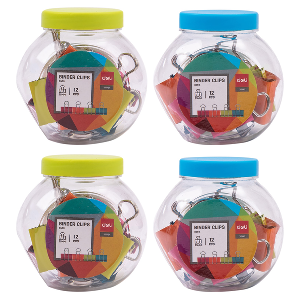 DELI 48PCS Binder Clips 4Tub 10mm Colorful, BIG Capacity,Office Home Study