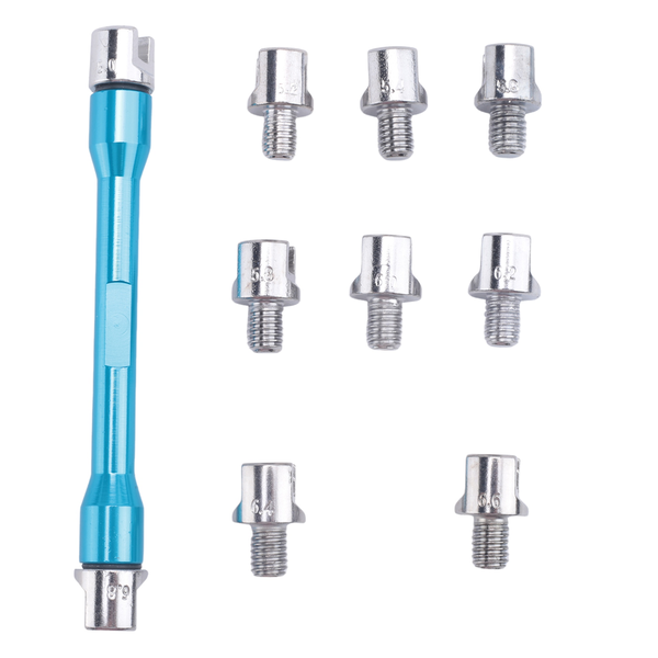 1 Set Blue Motorcycle Spoke Wrench and 10 Pieces Hardened Tips