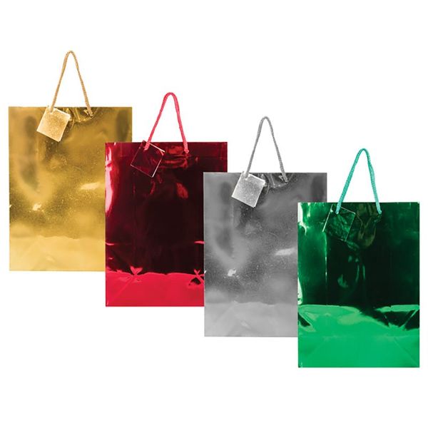 Bulk Pack x 8 Metallic Gift Bags - 25 x 32cm