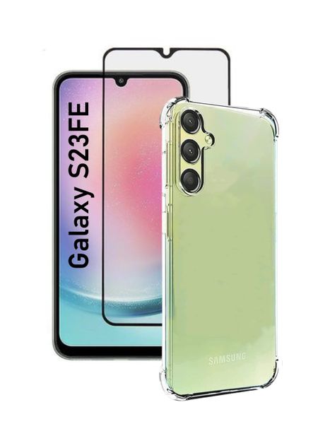 TPU clear Phone Case &amp; Screen Protector Combo For Samsung Galaxy S23 FE