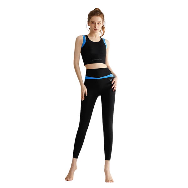 GYMPANTHER Dual-Color Leggings &amp; Sports Bra Set