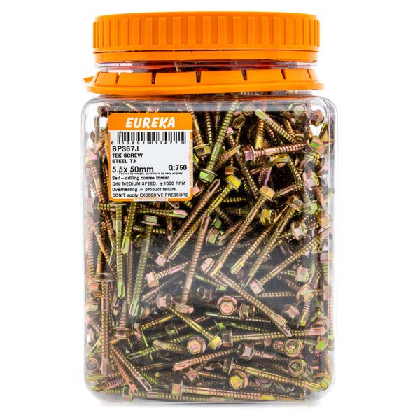 EUREKA Tek Screw Hex Head Coarse Thread 5.5 x 50mm Q:750 BP367J