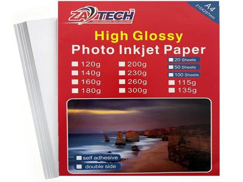 ZATECH High Gloss photo Inkjet Paper (260g-20Sheets)