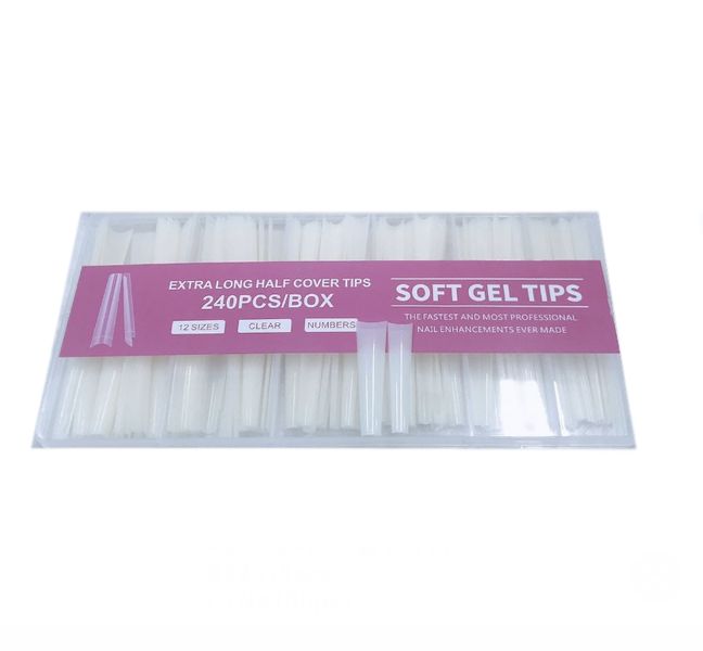 240 Piece Extra Long Half Cover Tips - Natural