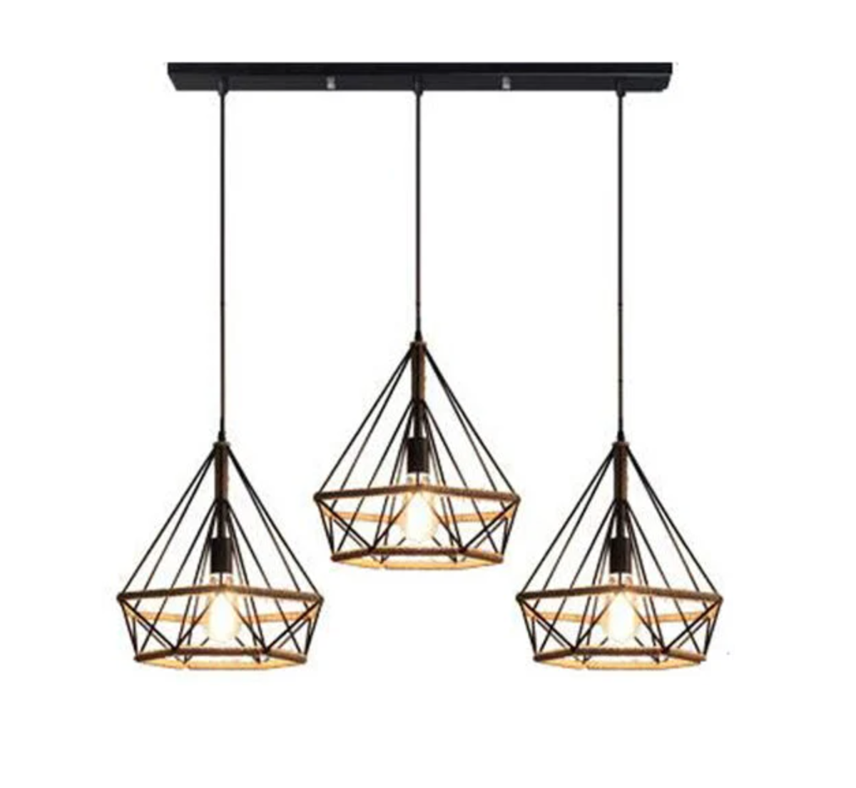 Row of Three Hanging Vintage Rope Pendant Light Shop Today. Get it