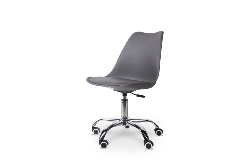 Modern Office / Typist Roller Chair with 5-star Nylon Base - White