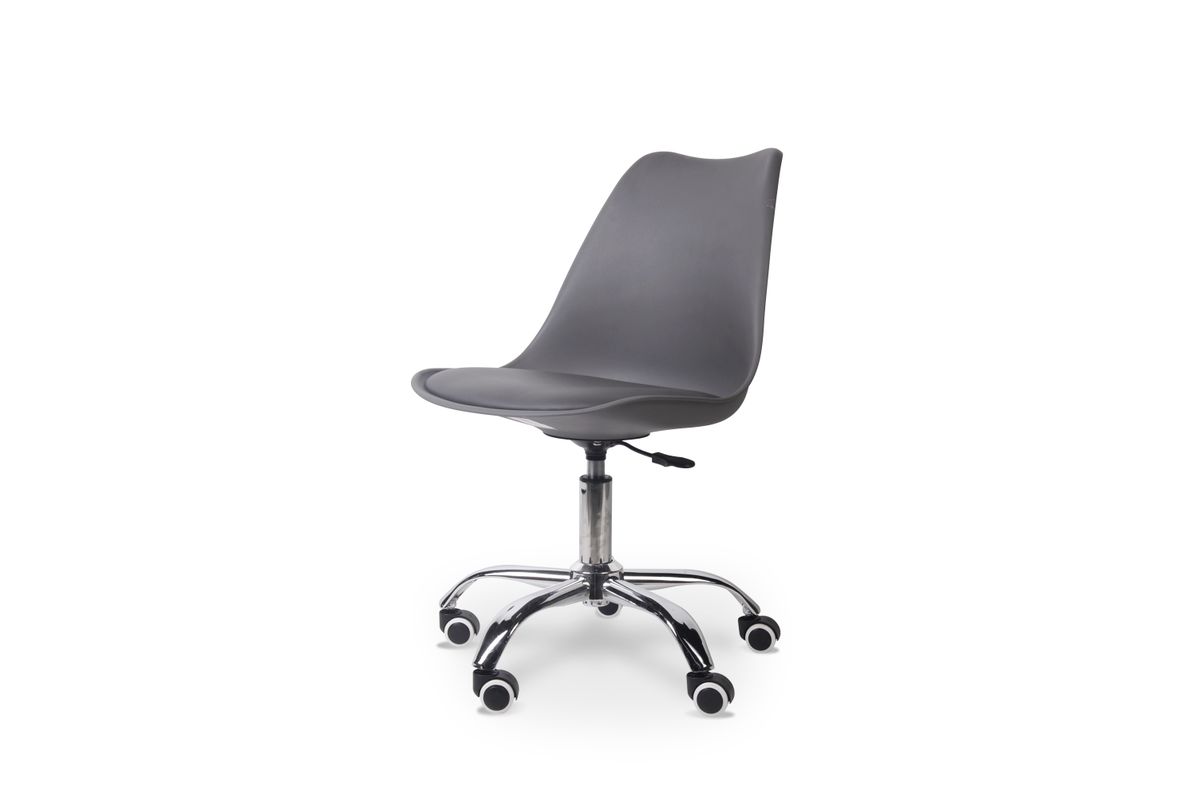 Modern Office / Typist Roller Chair with 5-star Nylon Base - Grey
