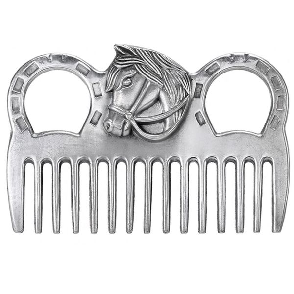 Pet Antique Retro Horse Mane Comb With Rounded Teeth - Silver (10cm)