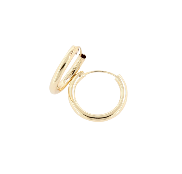 Art Jewellers 9ct Yellow Gold 15mm Gypsey Hoop Earrings