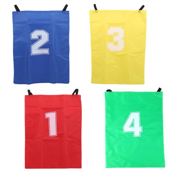 Kids Garden Outdoor Game Canvas Potato Sack Racing Bag Red Set of 4 (72cm)