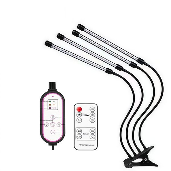 USB LED Plant Growing Light with Adjustable Gooseneck,4 Tubes,Warm &amp; White