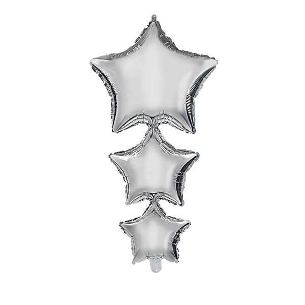Procos 18 Inch Air-Helium Foil Linked Silver Stars