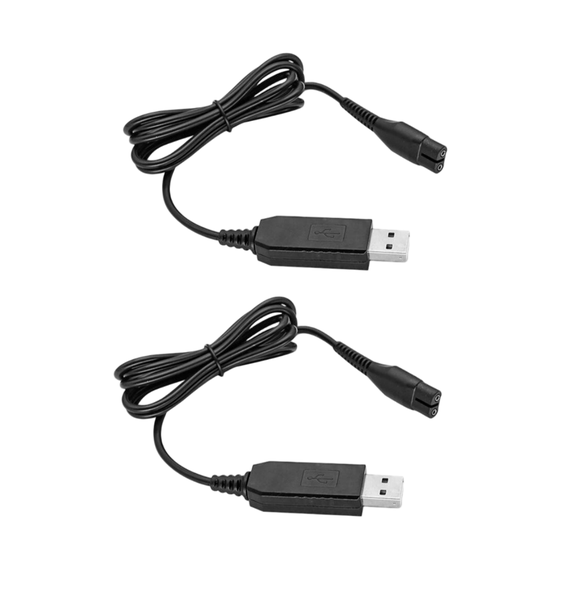 2-Piece A00390 4.3V USB Charger Power Cord Compatible With Phillips Shaver
