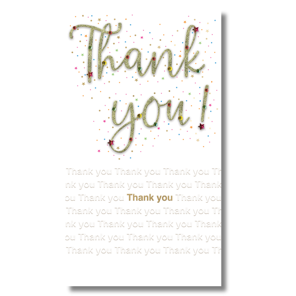Thank You card - Glittery lettering