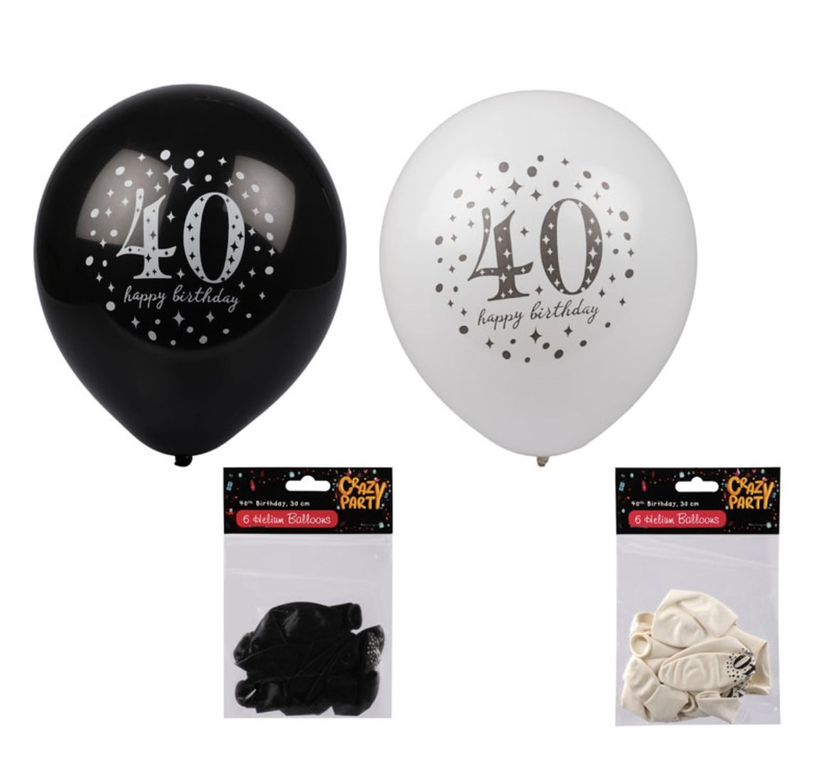 Milestone 40th Birthday Helium Balloons 8 Pack Buy Online in South