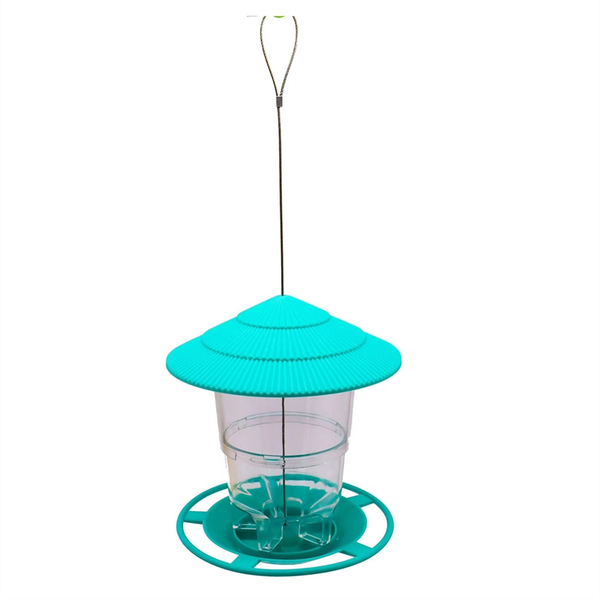 Outside Squirrel Proof Bird Feeder With Round Shaped Roof Brown