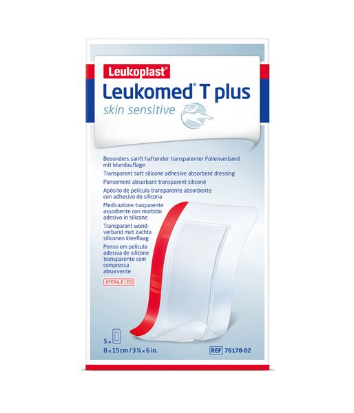 Leukoplast Leukomed T Plus SKIN SENSITIVE 8x15cm, 5 in Box