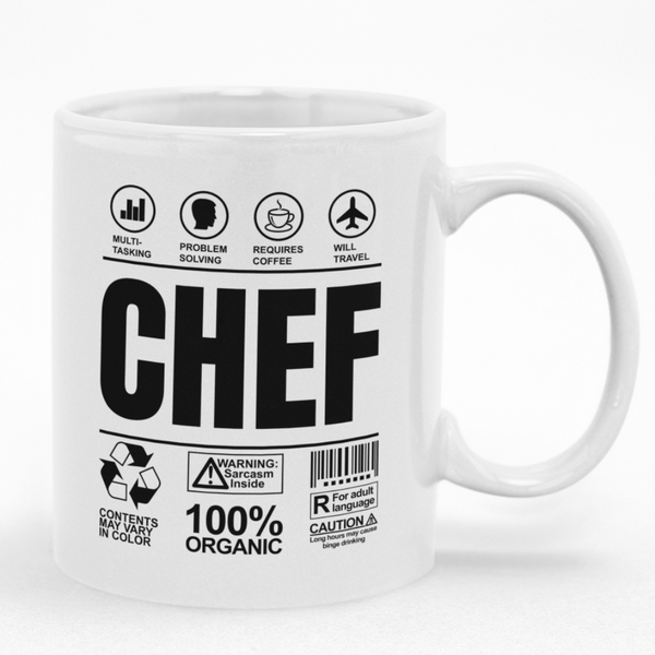 Chef Birthday Christmas Gift Custom Printed Funny Novelty Mug