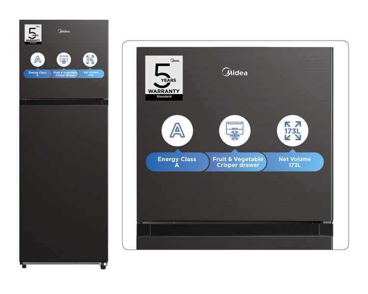 Midea 173L Top Mount Freezer - Black