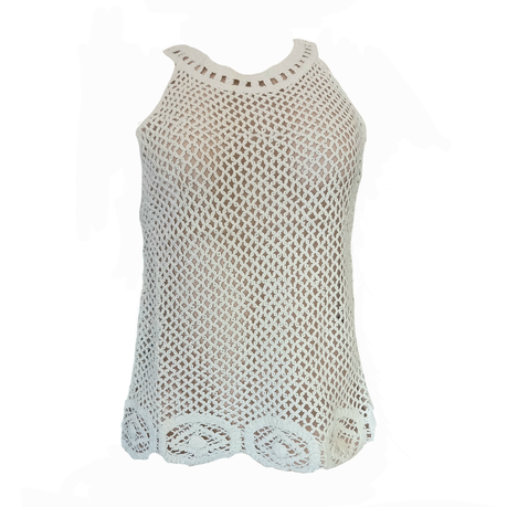 Ladies white 2024 crochet top